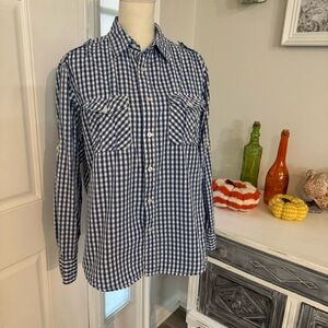 PD&C Checkered Pattern button down Shirt size medium
